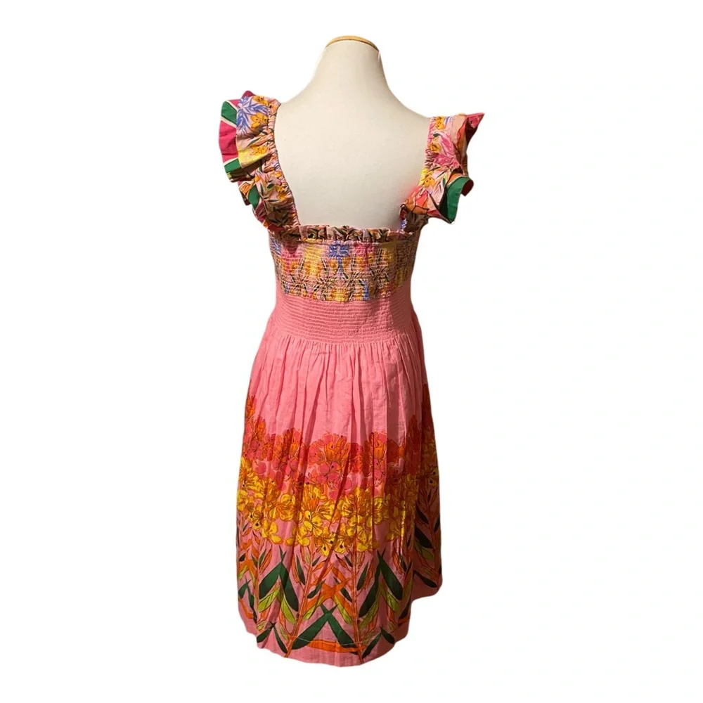 NWT Anthropologie Roopa Pemmaraju Tropical Print Ruffle Sleeve Sundress - Picture 6 of 10